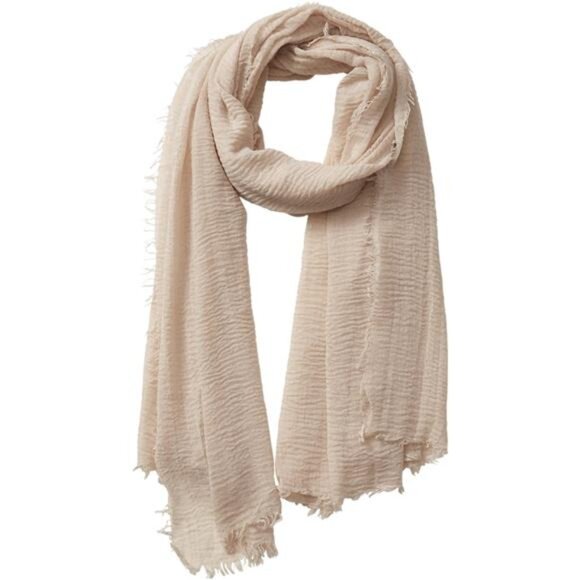 Solid Lightweight Oblong Scarf Beige
